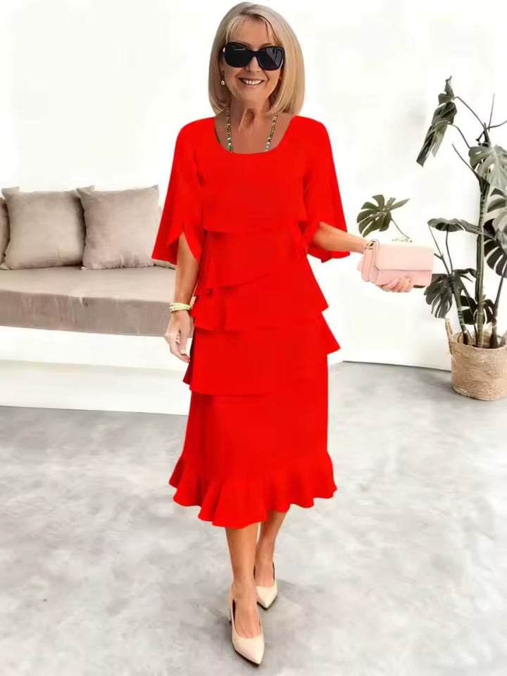 Angela Elegant Ruffle Dress