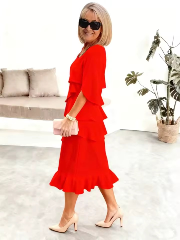 Angela Elegant Ruffle Dress
