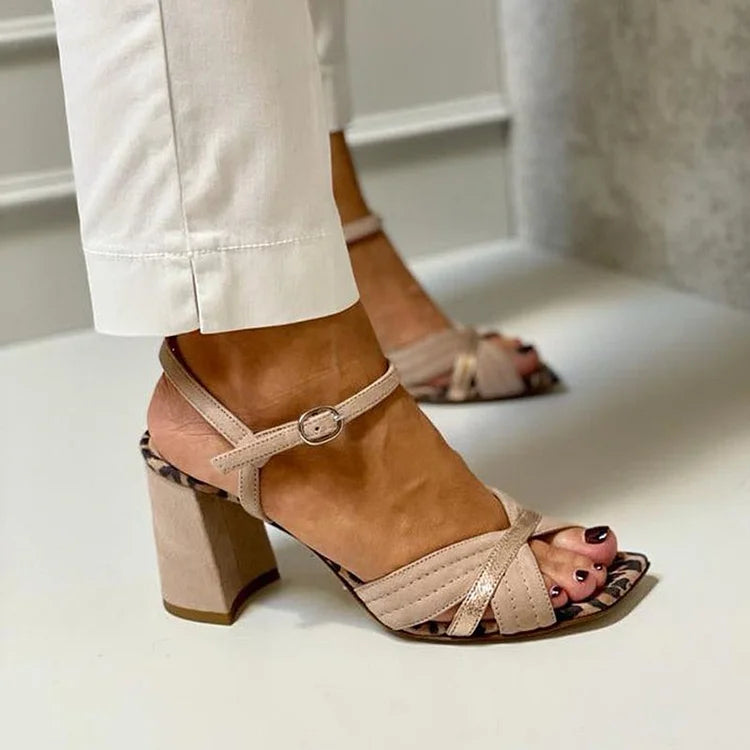 Lorrie | Cross-Band Heel Sandals