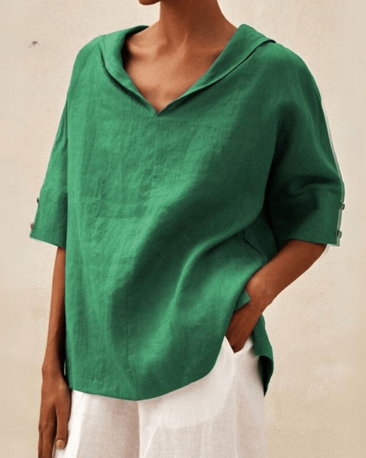 Marsica - Airy Linen Blouse With Lose Fit