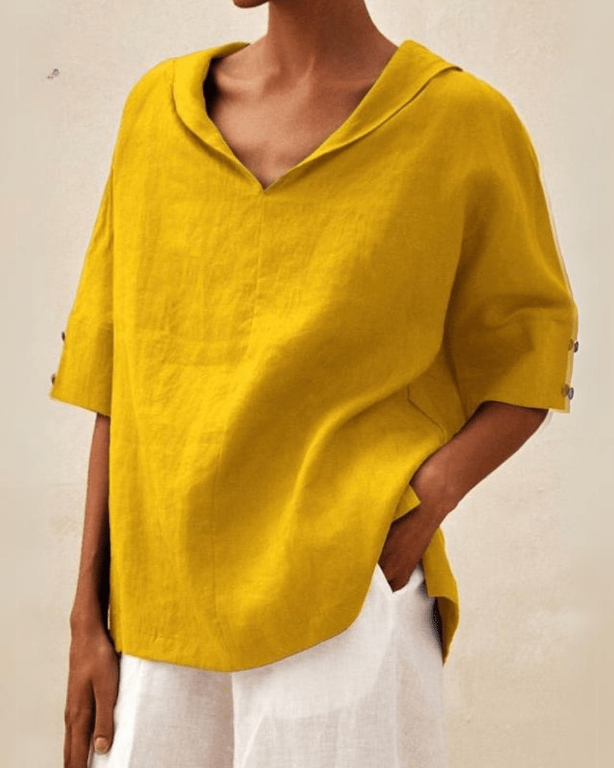 Marsica - Airy Linen Blouse With Lose Fit