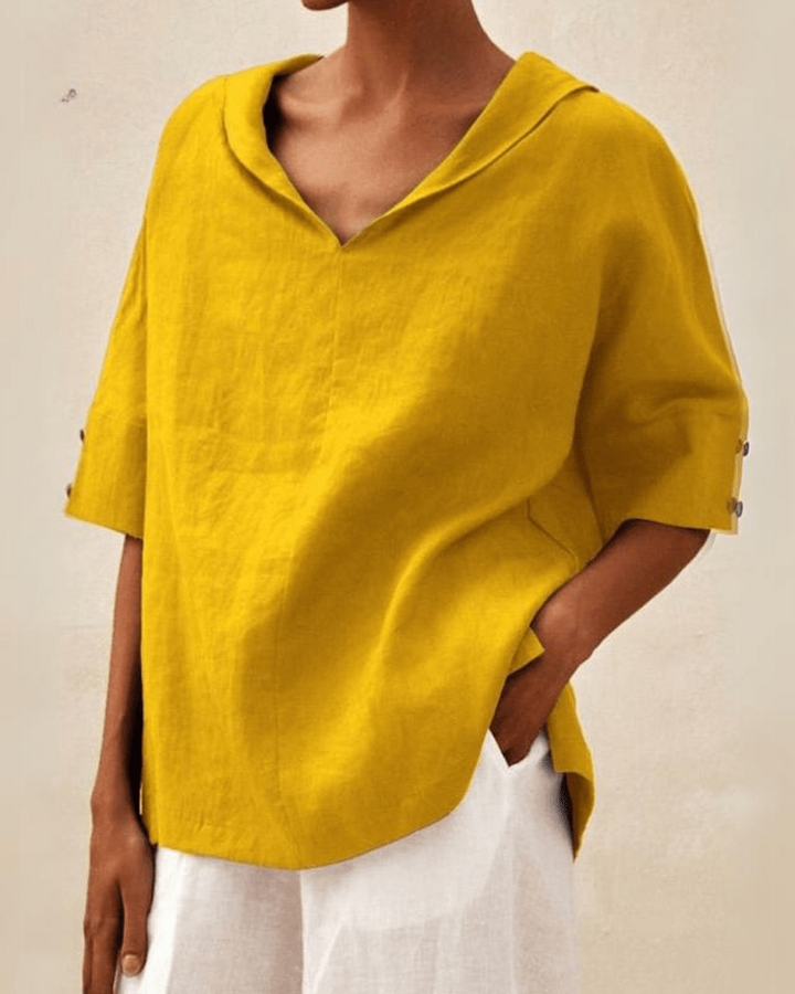Marsica - Airy Linen Blouse With Lose Fit
