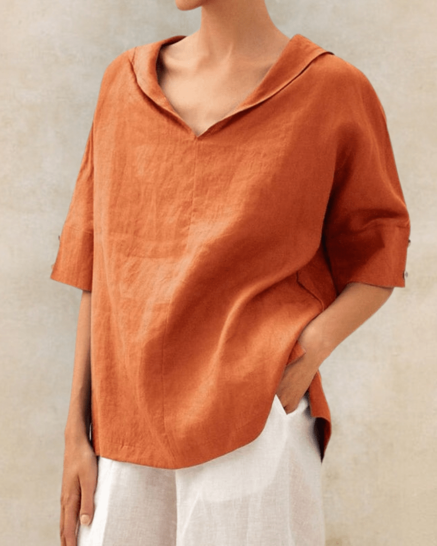 Marsica - Airy Linen Blouse With Lose Fit