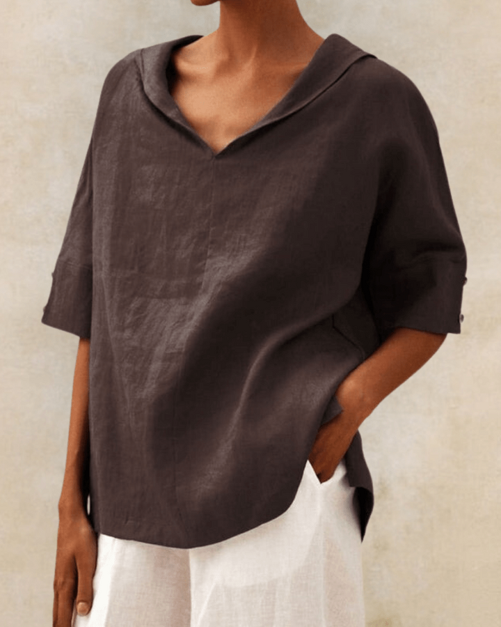Marsica - Airy Linen Blouse With Lose Fit