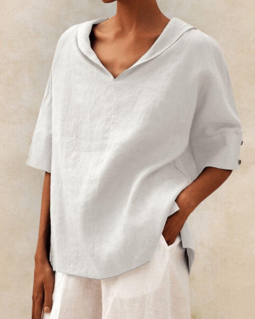Marsica - Airy Linen Blouse With Lose Fit