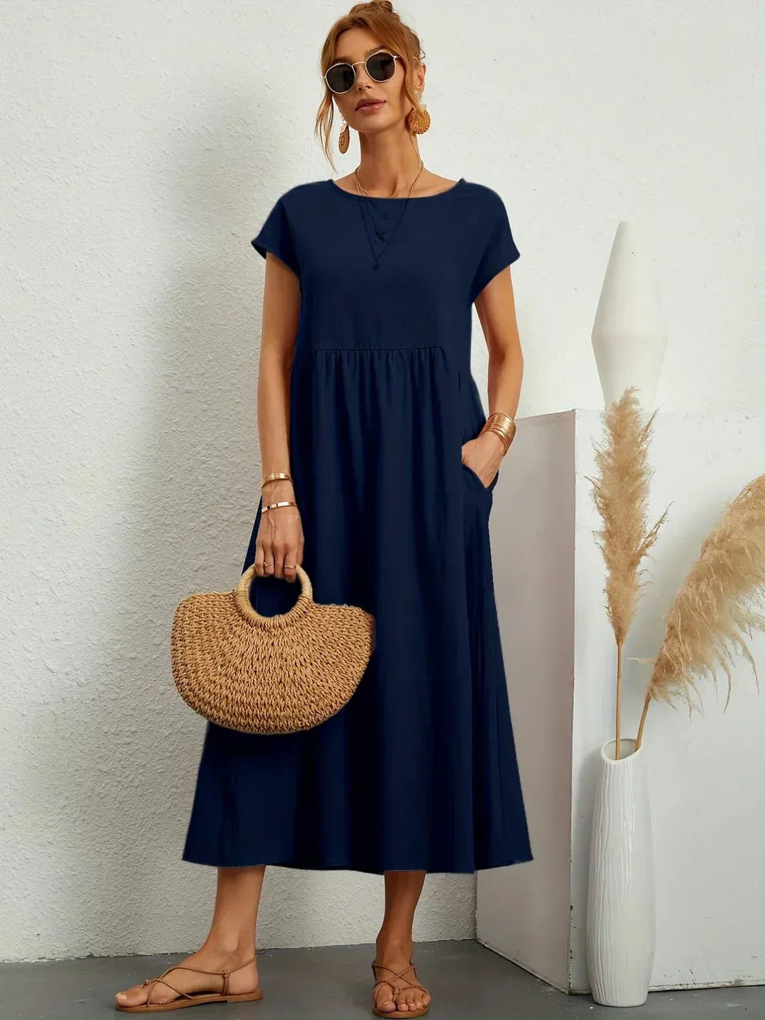 Gabrielle™ — Elegant Flowing Midi Dress
