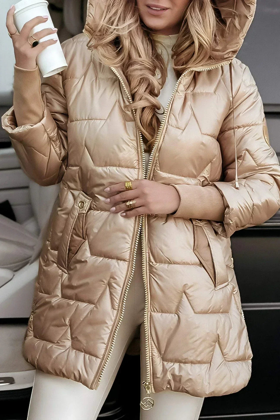 Lina | Long Puffer Coat with Cozy Oversized Hood