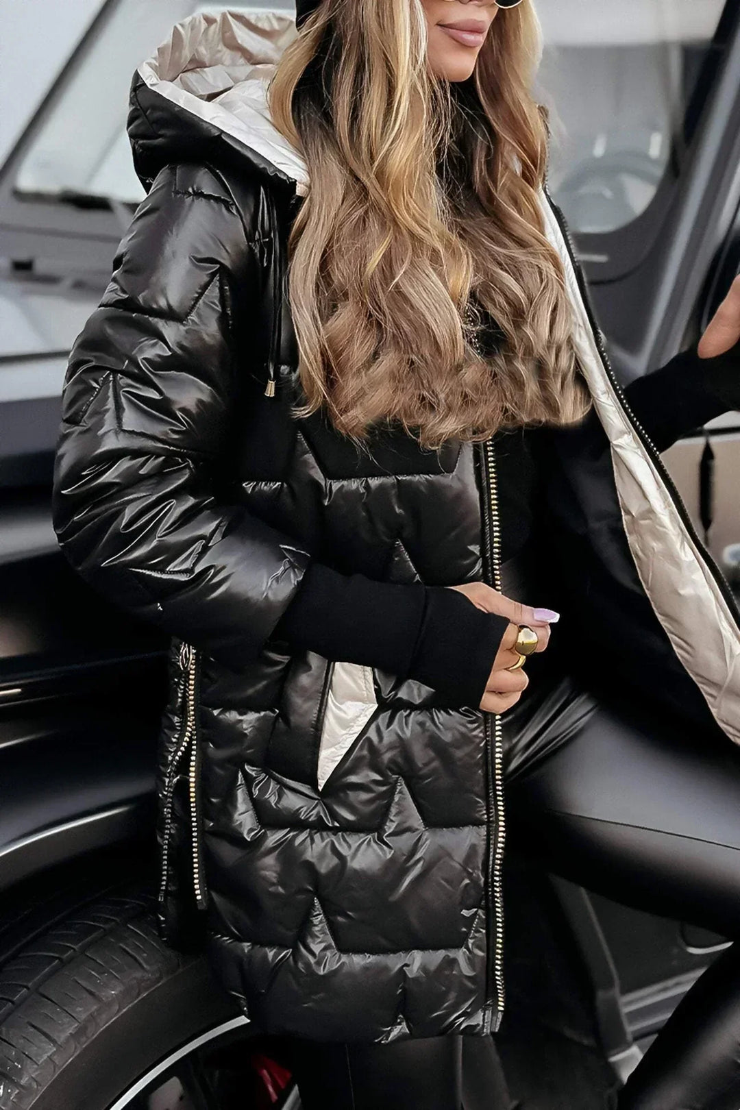 Lina | Long Puffer Coat with Cozy Oversized Hood
