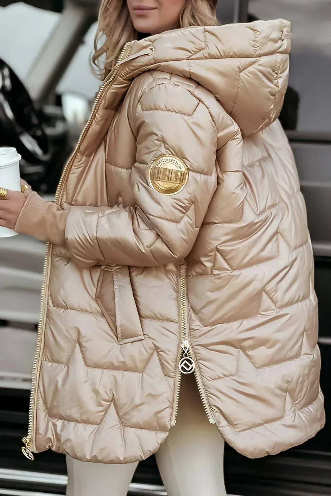 Lina | Long Puffer Coat with Cozy Oversized Hood