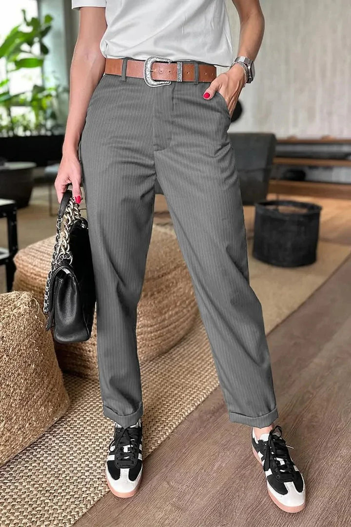 Mathilda | Elegant, figure-flattering trousers with stripes